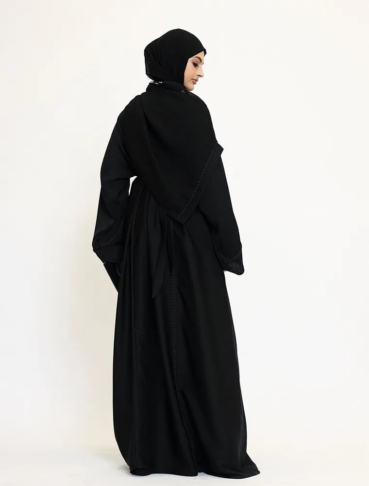 2 Piece Black Kyra Abaya (ZA540)
