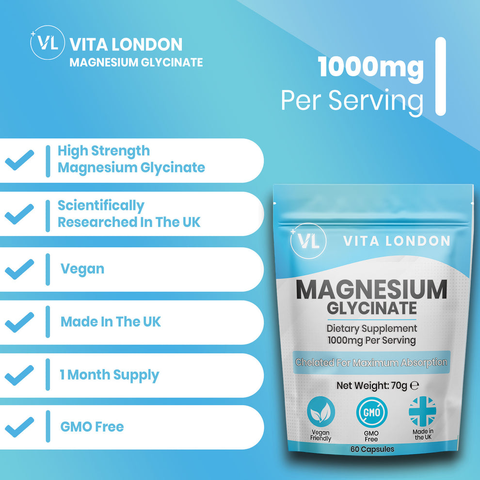 Magnesium Glycinate - 1000mg (60 Capsules)