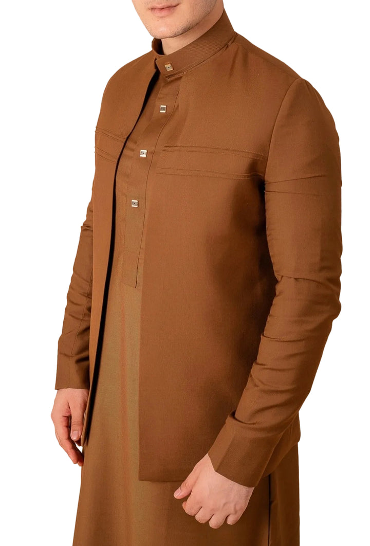 Luxury Caramel Brown Jubba + Suit Jacket