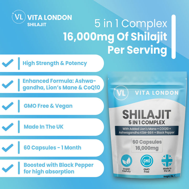 Shilajit 5 in 1 Complex - 16000mg (60 Capsules)