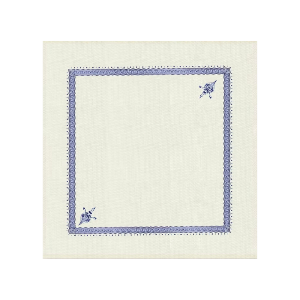 Mens Yemeni Style Shemagh - Cream & Blue