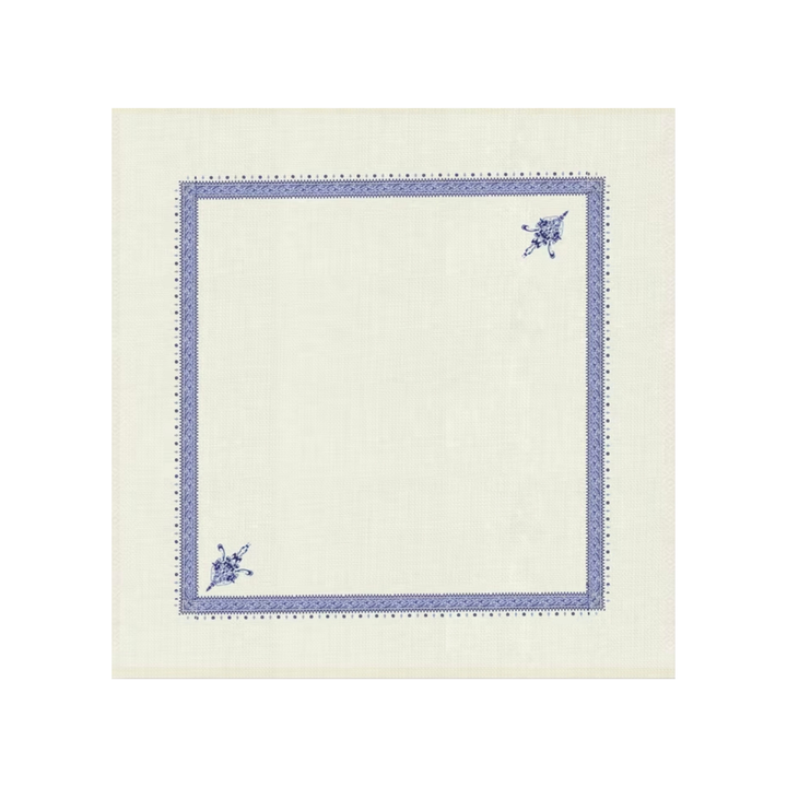 Mens Yemeni Style Shemagh - Cream & Blue