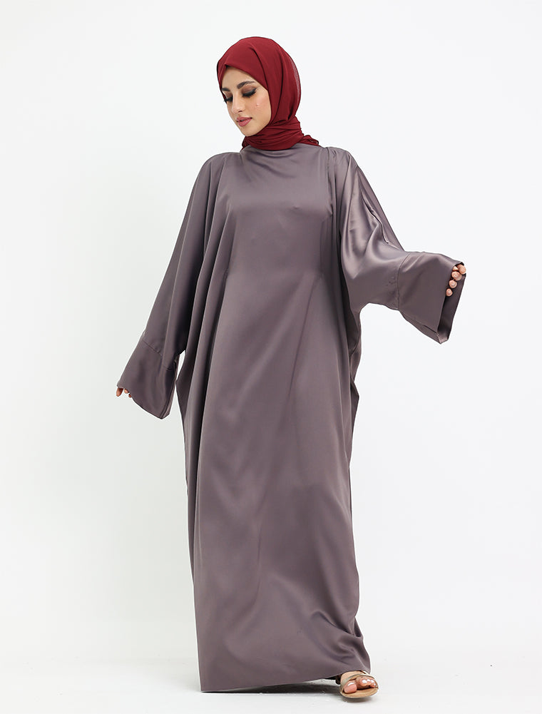 Mauve Plain Satin Batwing