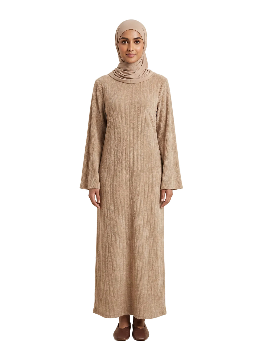Corduroy Abaya One Size - Beige