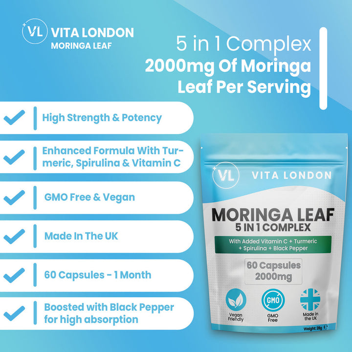 Moringa Leaf 5 in 1 Complex - 2000mg (60 Capsules)