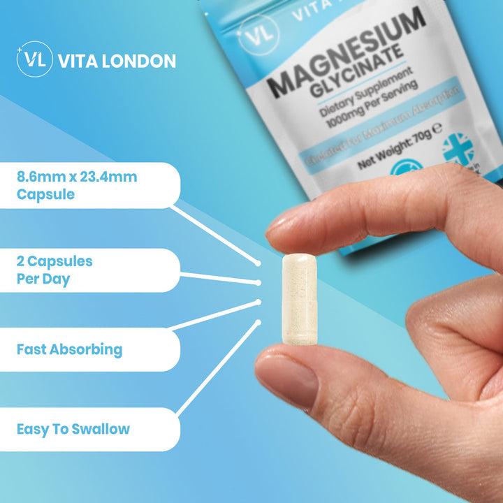 Magnesium Glycinate - 1000mg (60 Capsules)
