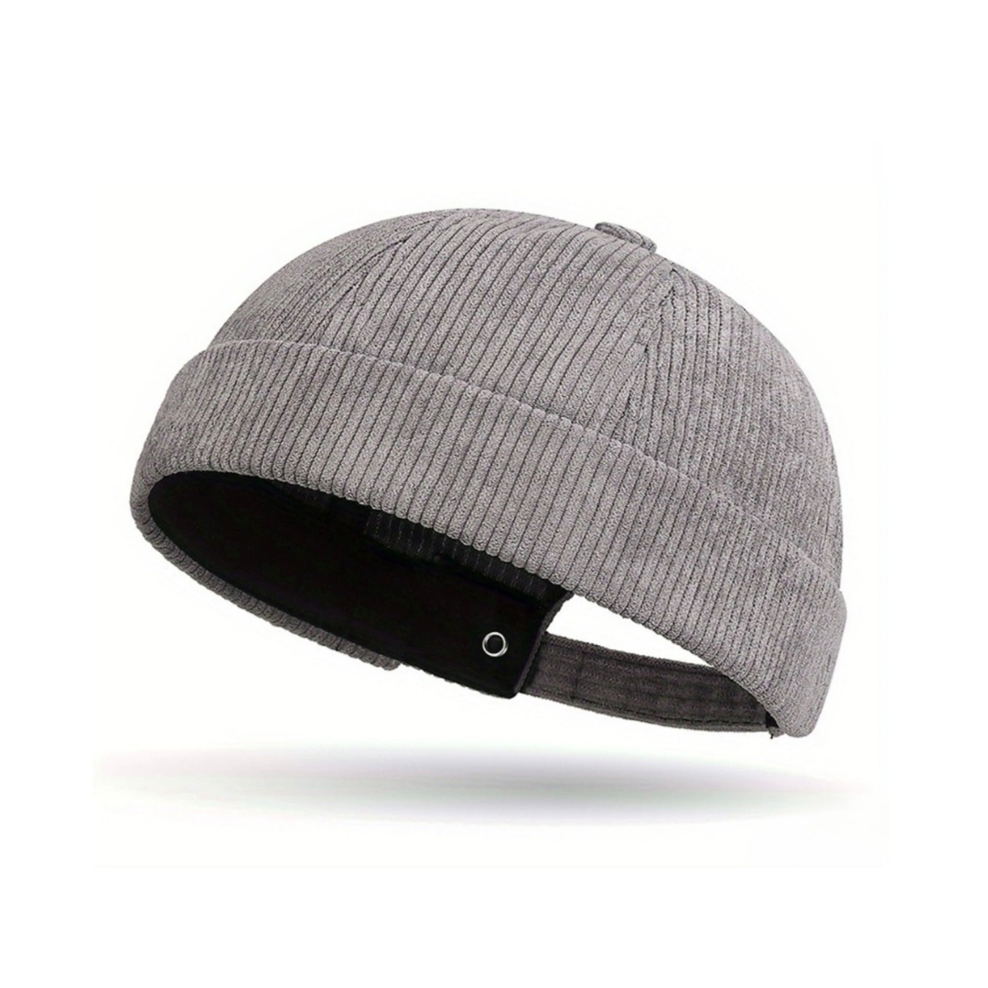 Mens Docker Corduroy Hat - Grey