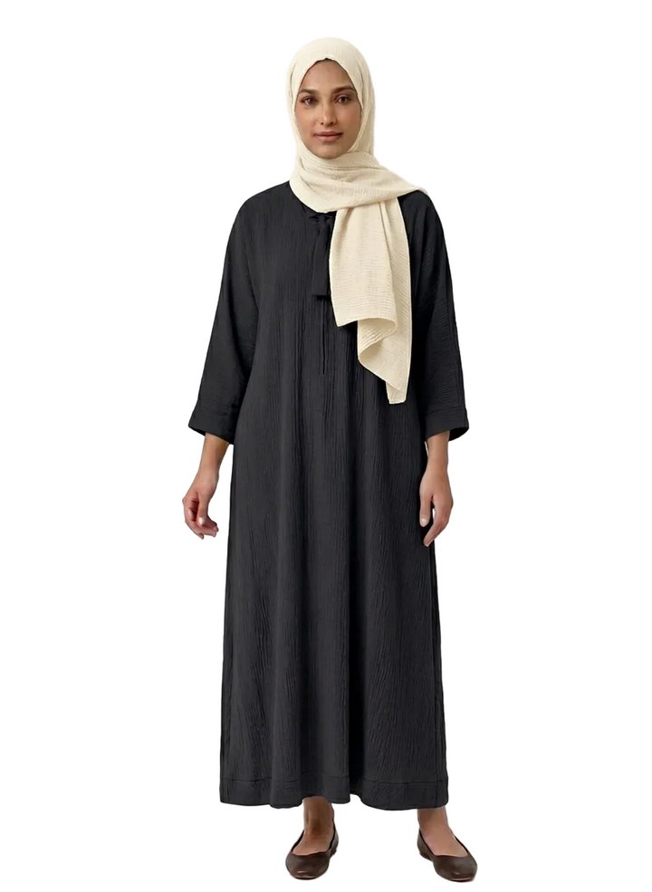 Kids Minimalist Crinkle Abaya (ZA1512K)