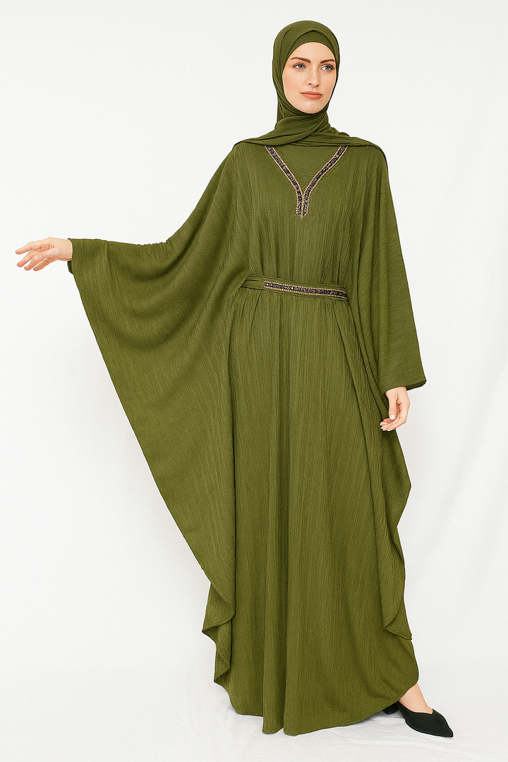 Embellished Kaftan Abaya One Size