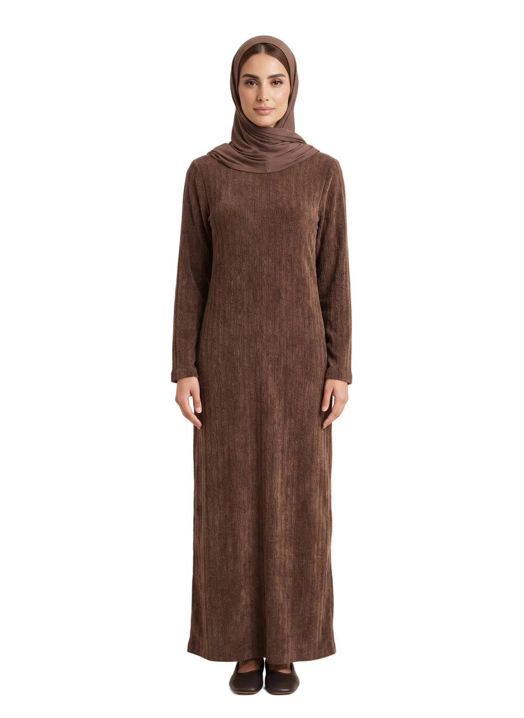 Corduroy Abaya One Size - Brown