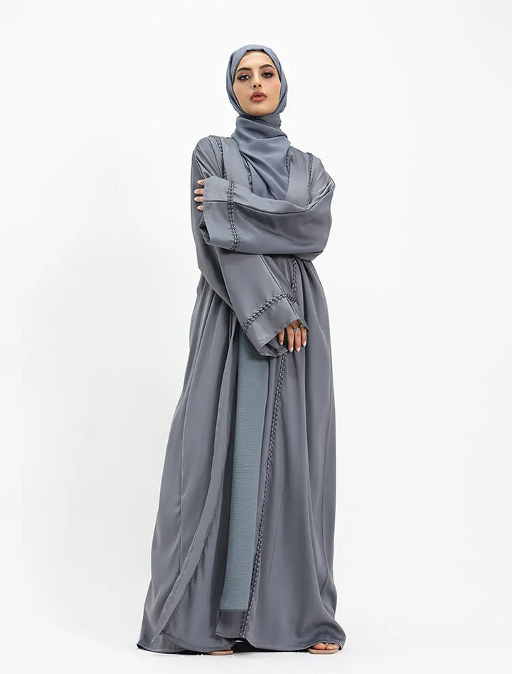 2 Piece Kyra Abaya (ZA540) Grey