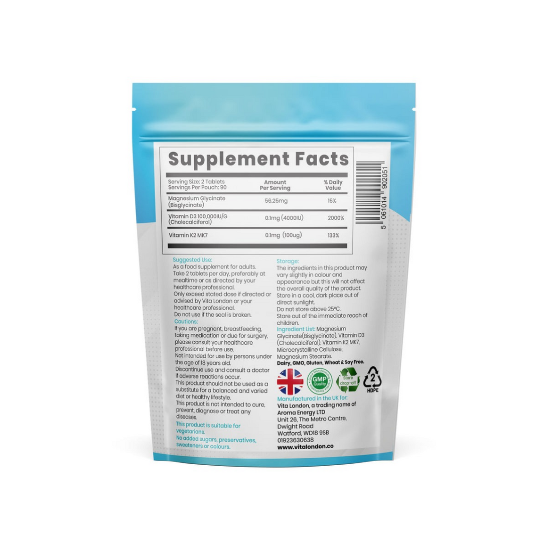 Vitamin D3 + K2 - 4000iu (180 Tablets)