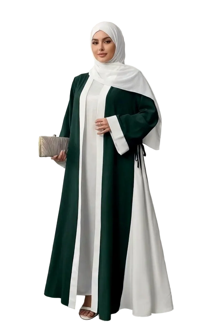 Arabian Green Open Abaya - One Size