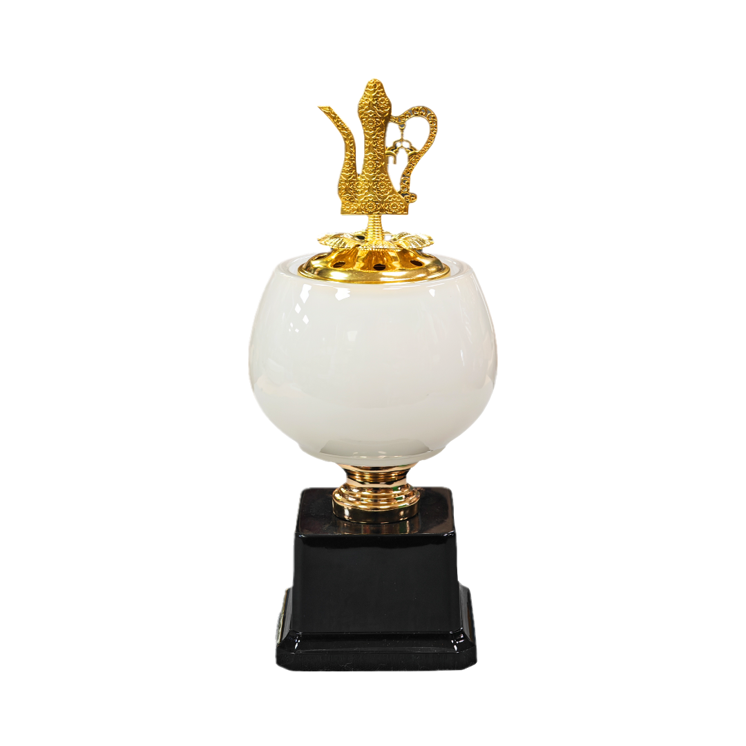 Bakhoor Burner White Glass