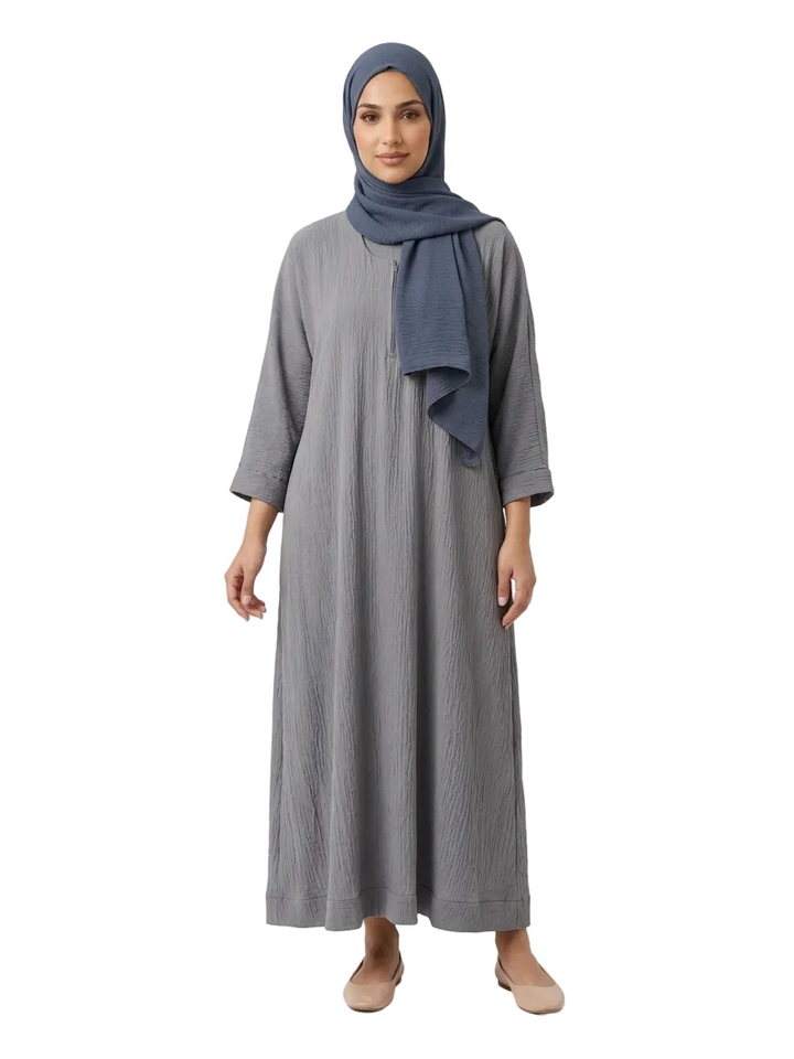 Kids Minimalist Crinkle Abaya (ZA1512K)