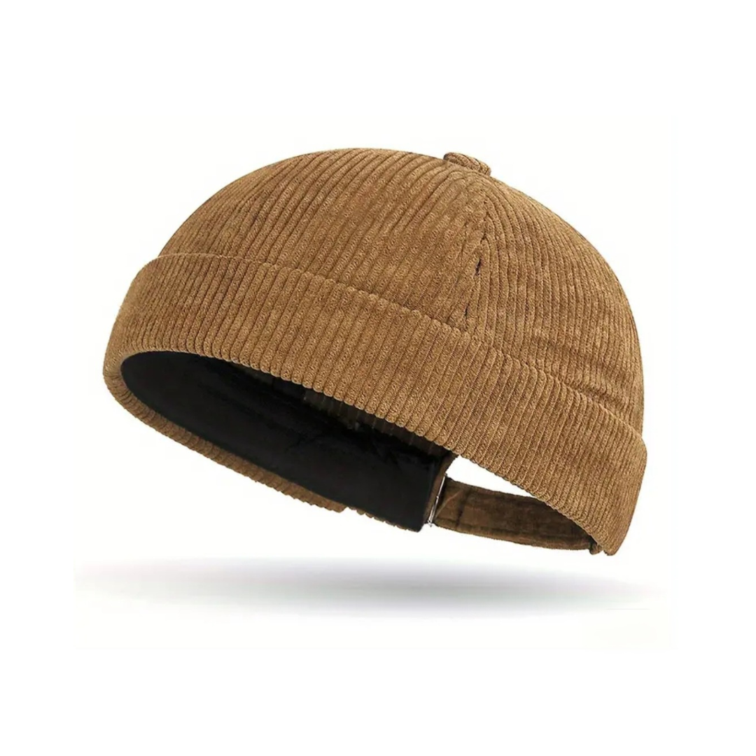 Mens Docker Corduroy Hat - Tan