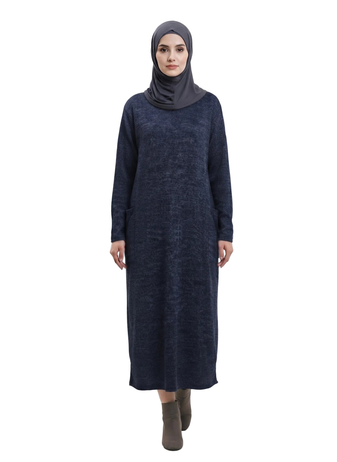 Comfort Dress Pocket Midi - Blue