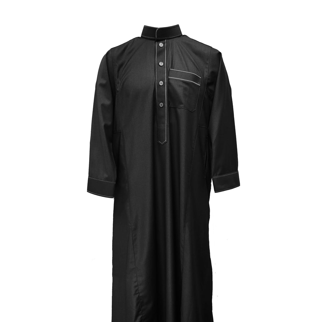 Al Aseel Embroidered Black Thobe