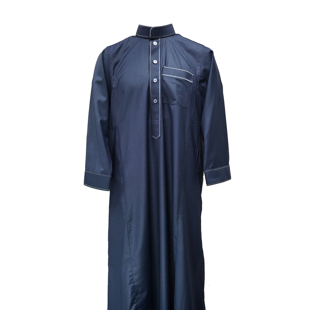 Al Aseel Embroidered Dark Blue Thobe