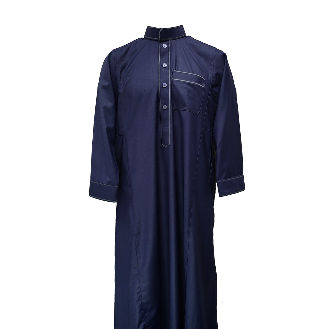 Al Aseel Embroidered Navy Thobe