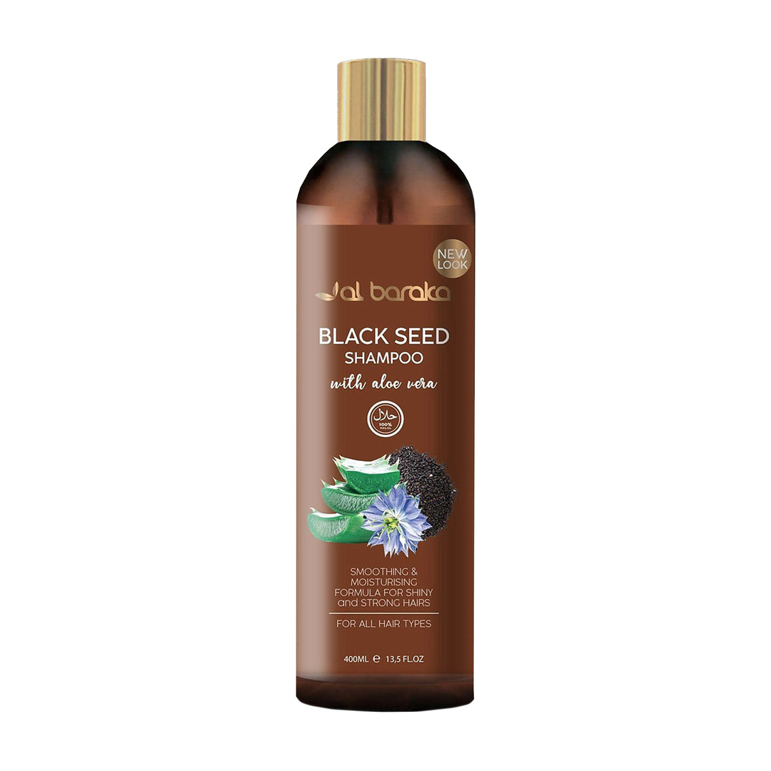 Black Seed with Aloe Vera Halal Al Baraka Shampoo 400 ml for All Hair Type