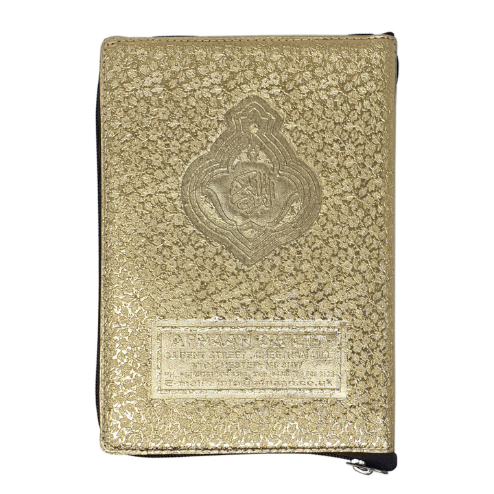Gold Cover Zip Quran (CC)
