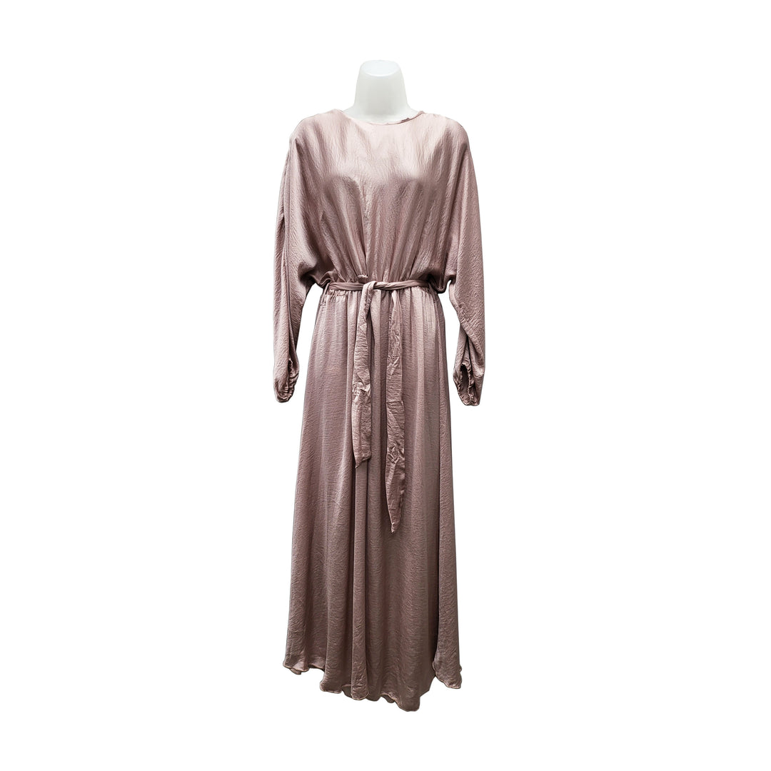 Pink Batwing Silky Burka Abaya Dress